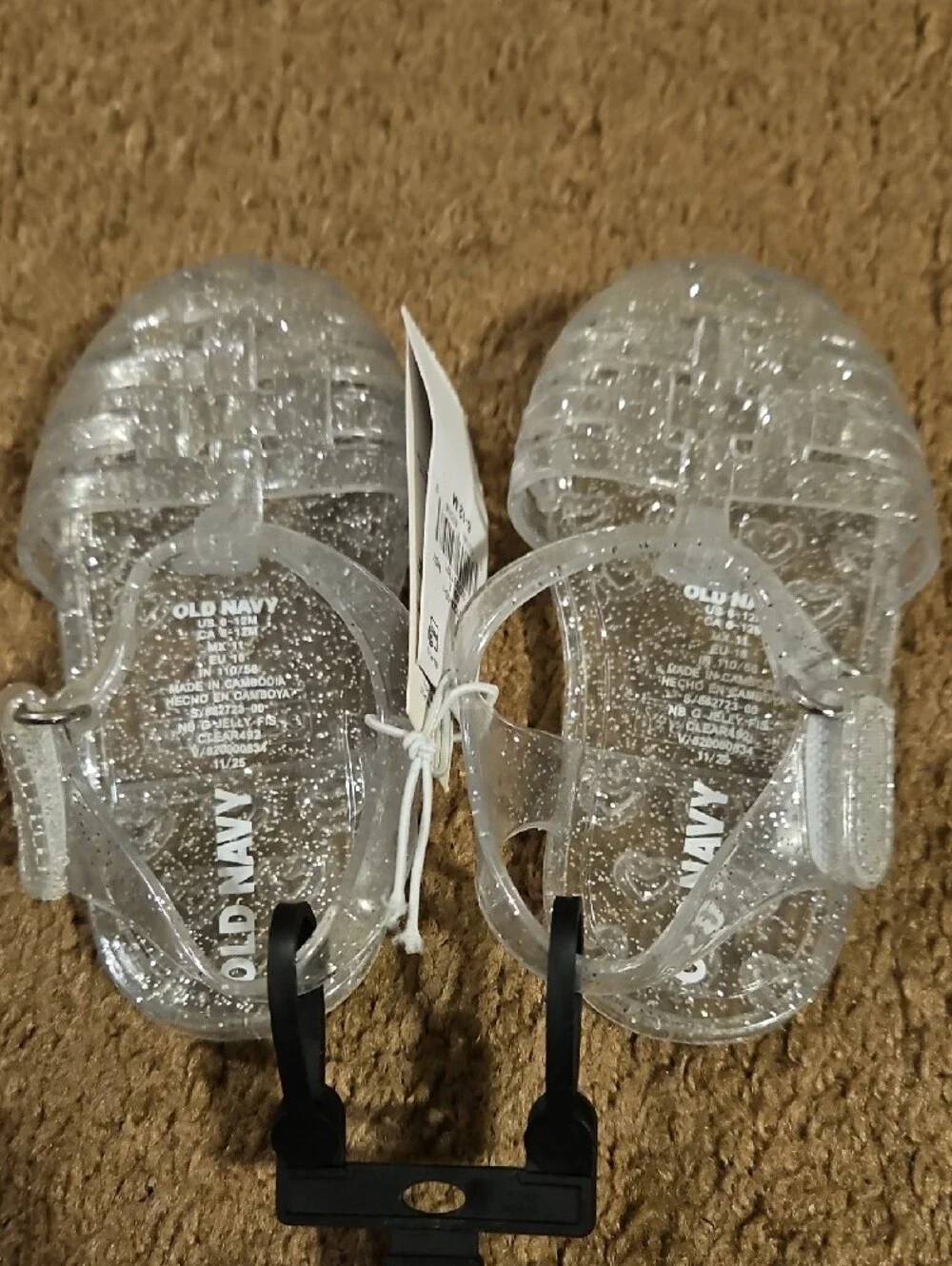 Old Navy Clear Glitter Jelly Sandals